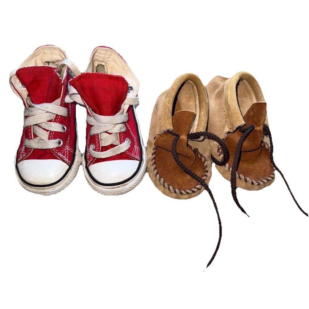 Converse Kids Chuck Taylor All Star High Top Red Sneakers Size 5 Infant Moccasin
